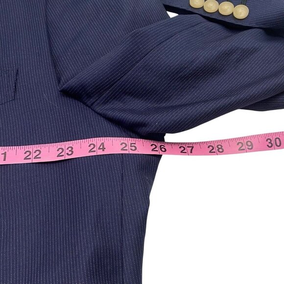 VITALE BARBERIS Men Blazer Size XL Wool Super 110 CANONICO STITCHED Blue Classic - Picture 9 of 16